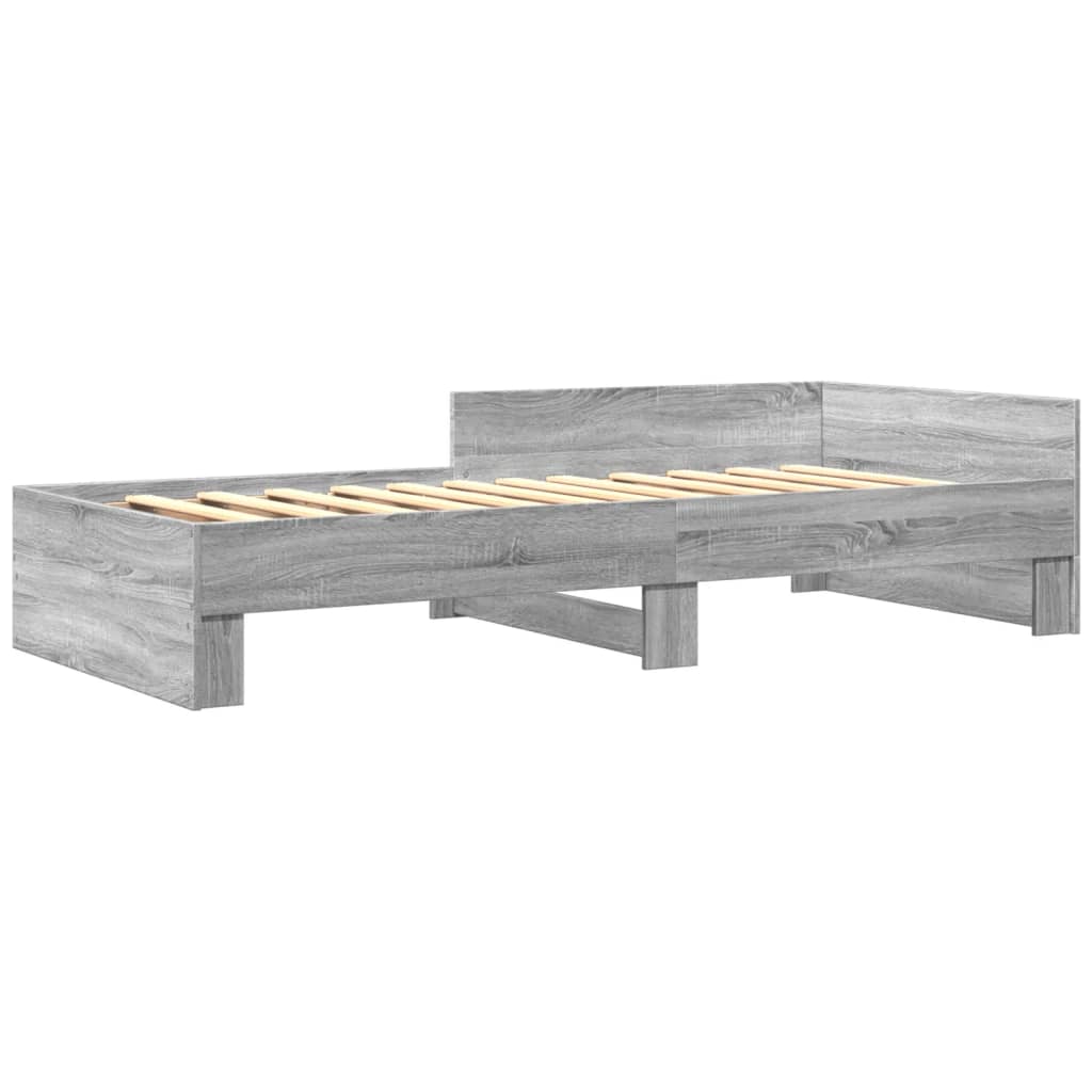 Bed Frame without Mattress Grey Sonoma 90x190 cm Single Engineered Wood